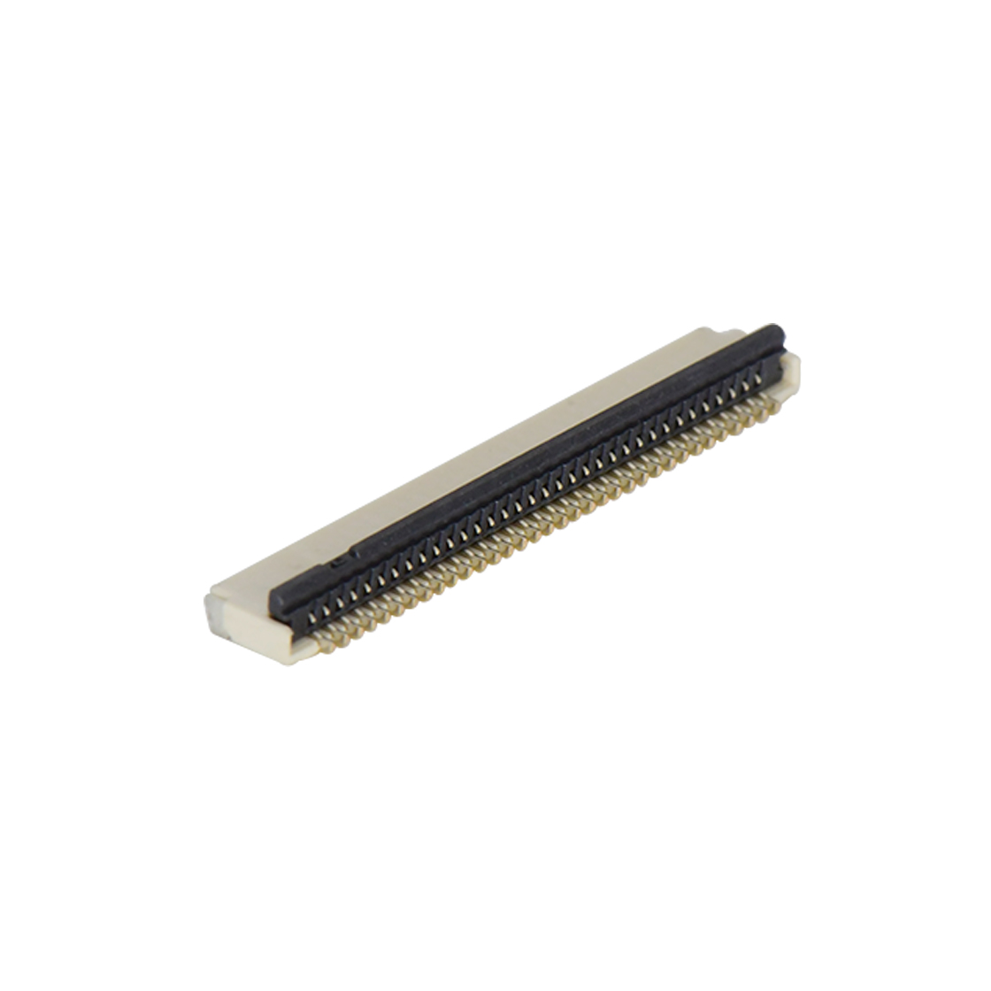 F0501 FPC FFC连接器Pitch 0.50mm 90°H1.00mm 卧贴双面接后掀盖 SMT型FPC 34Pin本色 镀半金接触点及焊接脚点1u，镍底35-60u.